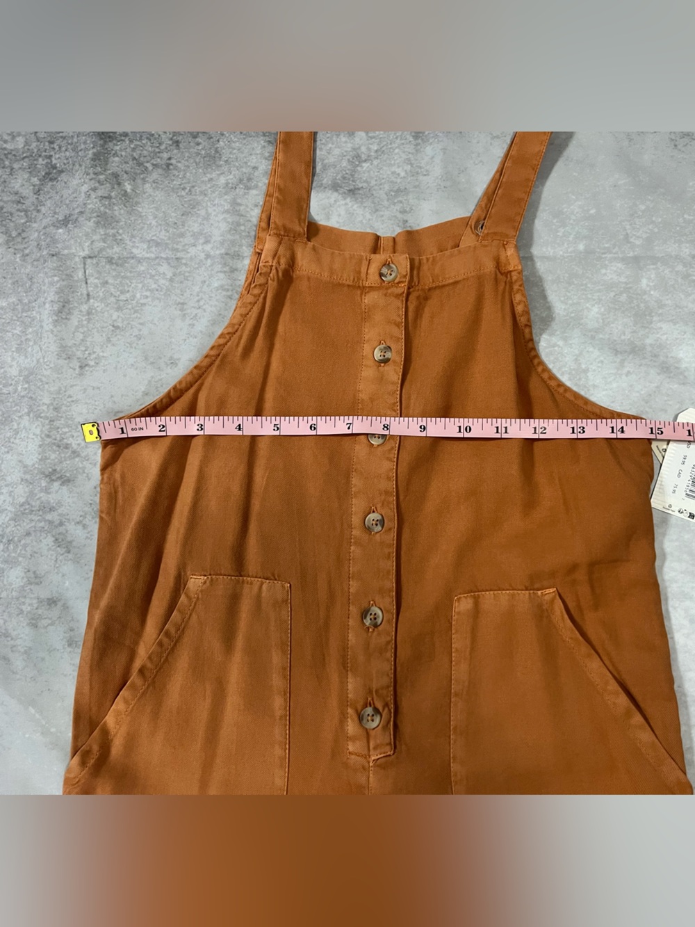 Billabong Rust Orange Button-Front Wide-Leg Jumpsuit - Picture 6 of 7